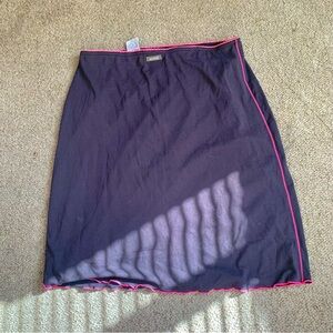 Guess Vintage Pencil Skirt White Pink Stitching